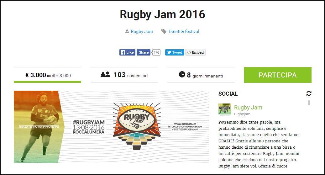 sostieni rugby jam